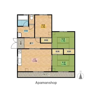 ロイヤルマンション【402号室】の間取り