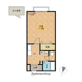 コーポバレンシア【102号室】の間取り