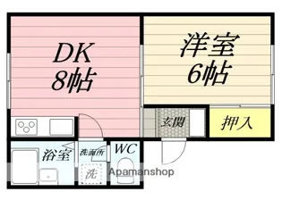 パステルハイム瀬川【B-2号室】の間取り