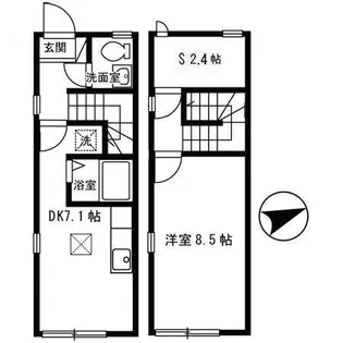 秋田県秋田市御所野元町4丁目【テラスハウス】の間取り