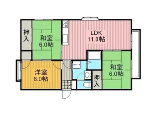 グランディール泉【105号室】の間取り