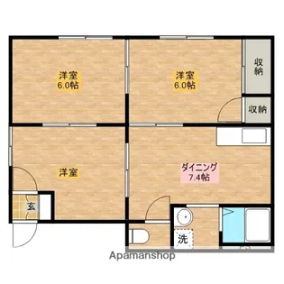 タウニィ川尻【201号室】の間取り