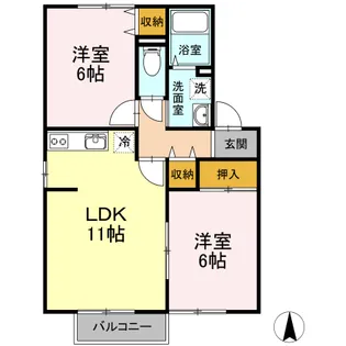 セジュールピース【1階】の間取り