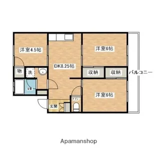 シャルム八橋【2階】の間取り