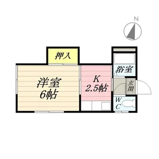 コーポツイン川元B【201号室】の間取り