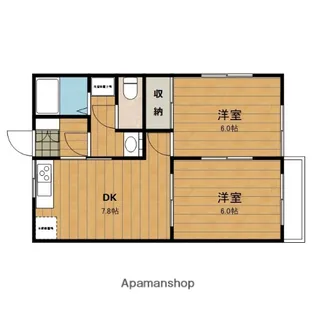 ベルウッド大谷地【206号室】の間取り