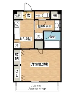 パークヒルズ泉【110号室】の間取り