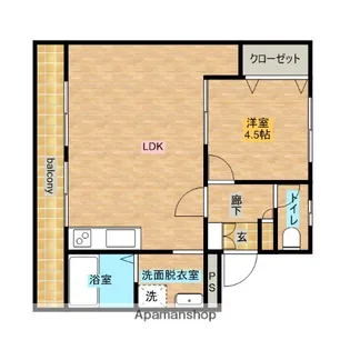 拓栄アパートB【3階】の間取り