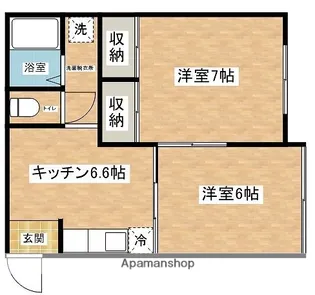 2DKの間取り画像