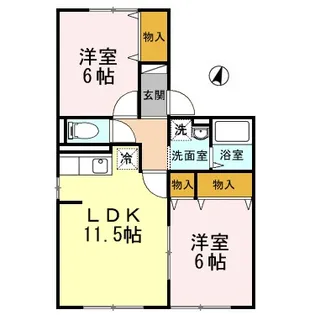 ウィルモアK【1階】の間取り