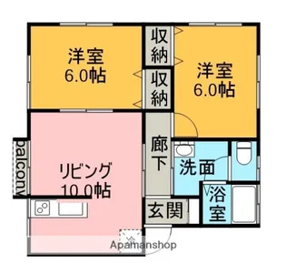 日の出ハイツⅡ【1階】の間取り