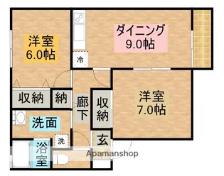 セジュール幸B【2階】の間取り