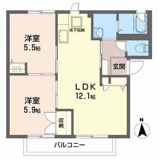 フラージュD【1階】の間取り