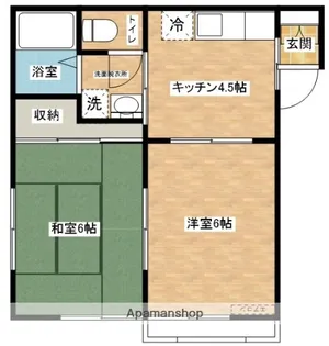コンフォート日の出【2階】の間取り