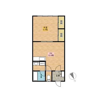 1LDKの間取り画像