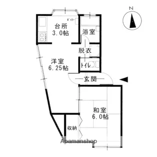 サンハイツ庄司【15号室】の間取り