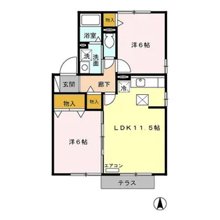 プラティーク八柳【201号室】の間取り