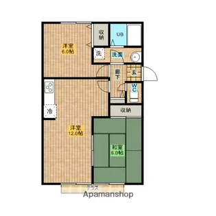 エステート楢山【102号室】の間取り