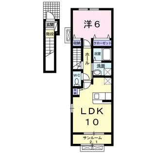 プティ パラスⅡ【2階】の間取り