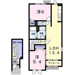 リベルテⅠ【2階】の間取り