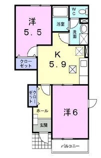 PLEASANT M【103号室】の間取り