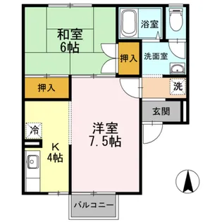 セジュール開成【207号室】の間取り