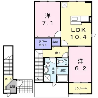 スプレンドルB【2階】の間取り