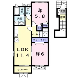 カスミン【2階】の間取り