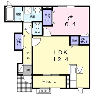 ヴロワール Ⅱ【1階】の間取り