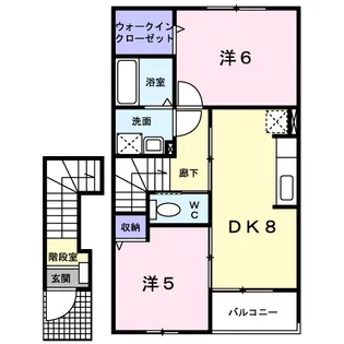 リバーストーンB【2階】の間取り