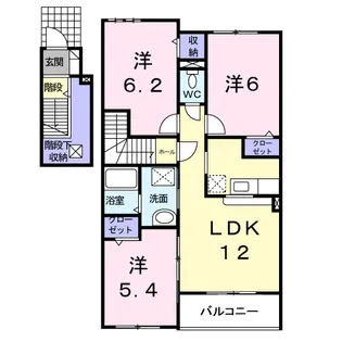 カルム樹海B棟【2階】の間取り