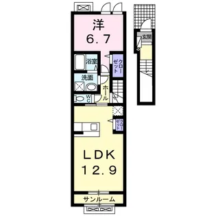 ジャルダン・デ・アンジュ【2階】の間取り