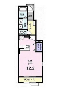 クラールラウムA【1階】の間取り