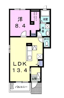フォレスト・ヴィラB【1階】の間取り
