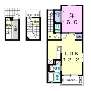 ベルフィミーモ東松島【3階】の間取り