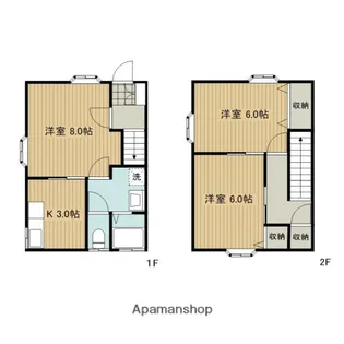 メゾネット里【2号室】の間取り