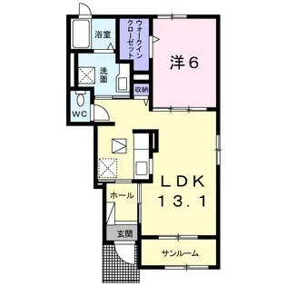 サンライズ滝の沢A【1階】の間取り