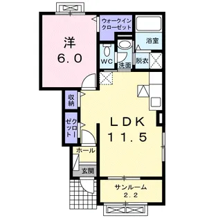 メゾン秋子沢【1階】の間取り