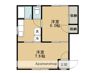 タウニィ野添【1階】の間取り