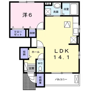 ホーク メゾンB【1階】の間取り