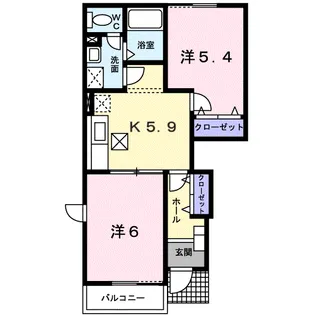 ボヌールタカナオ【1階】の間取り