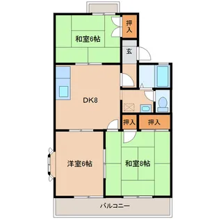 セジュールシャルムⅡ番館【1階】の間取り