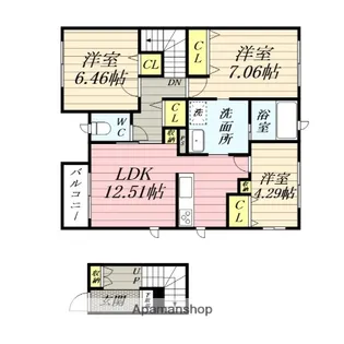 レジデンス梨苑B【201号室】の間取り