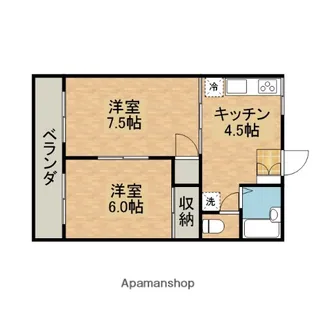 ビラ・カーサ牛島西【202号室】の間取り