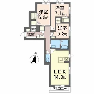 クレスティーク山王【2階】の間取り