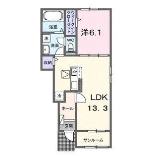 サニーヒルハウスⅡ【1階】の間取り