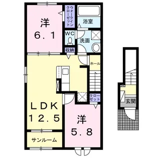 KAZAGURUMA Ⅰ【2階】の間取り