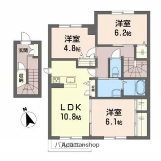 フィルゲートB【202号室】の間取り