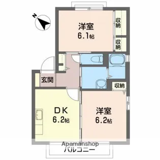 ディアスさくらまち【201号室】の間取り