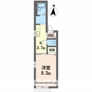 ボナール【102号室】の間取り